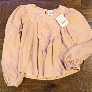 SO ME Makeover Essentials Women's Dusty Pink Peplum Long Sleeve Top